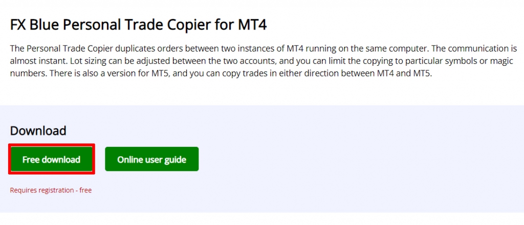 FX Blue Personal Trade Copier for MT4の入手方法1