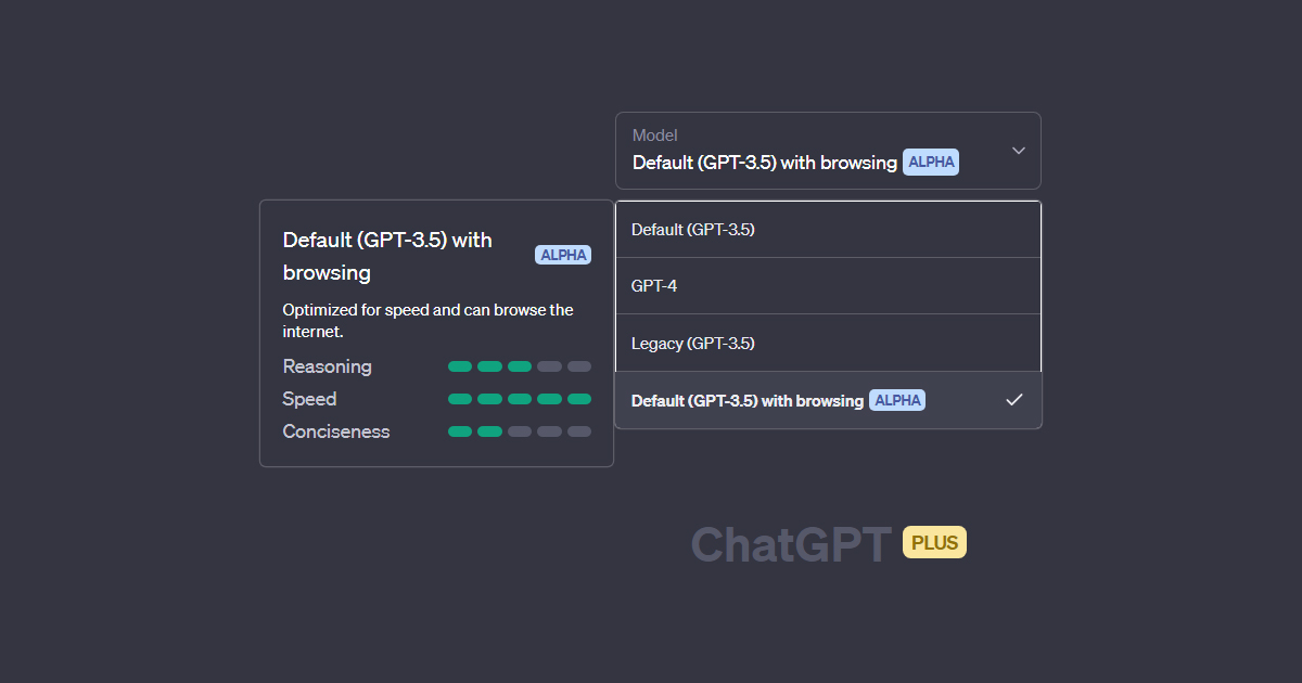 Default (GPT-3.5) with browsing ALPHA